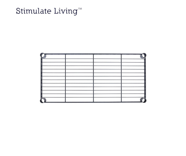 30x14x60 5-tier black wire shelving unit in a garage setting