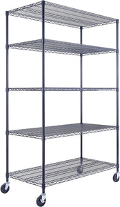 Chrome Shelving On Wheels | 5-Tier | 60 x 24 x 72 Shelving| NSF | Seville Classics | Saferacks | Shelving Shelves | Utility shelving | Wire Racks with Wheels | Wire Shelving | Utility Shelving 