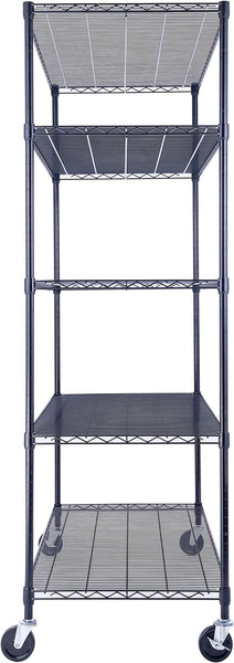 Chrome Shelving On Wheels | 5-Tier | 60 x 24 x 72 Shelving| NSF | Seville Classics | Saferacks | Shelving Shelves | Utility shelving | Wire Racks with Wheels | Wire Shelving | Utility Shelving 