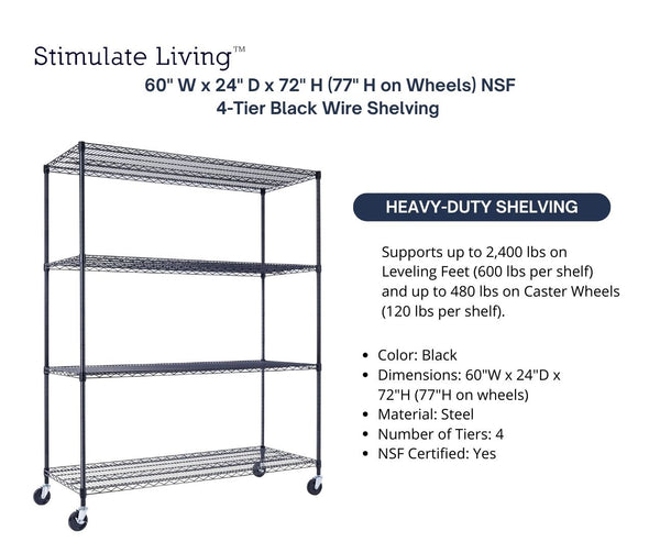 48 x 24 x 72 shelving | black wire rack | heavy duty wire shelving on wheels | 24 wire rack | Shelves shelf | Shelving shelf