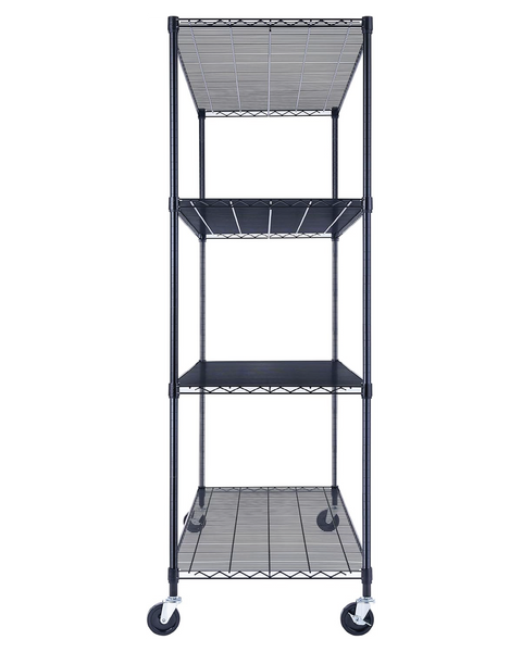 Black wire shelving with wheels. Rolling storage rack | Utility Shelving | Wire Rack with wheels | NSF Certified