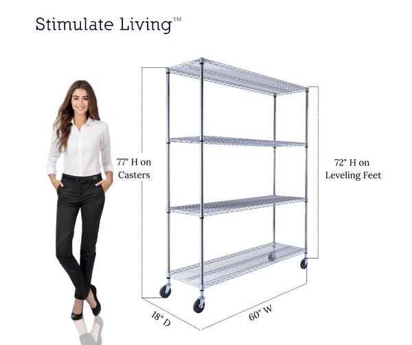 48 x 24 x 72 shelving | black wire rack | heavy duty wire shelving on wheels | 24 wire rack | Shelves shelf | Shelving shelf | 60x18x72 4-tier