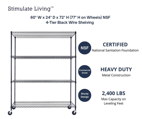 48 x 24 x 72 shelving | black wire rack | heavy duty wire shelving on wheels | 24 wire rack | Shelves shelf | Shelving shelf