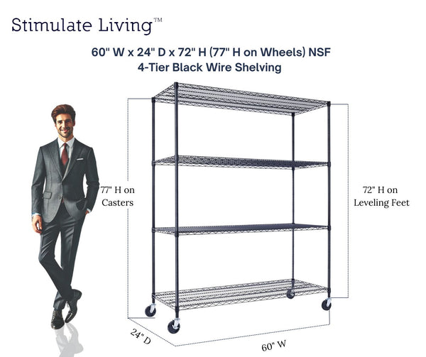 48 x 24 x 72 shelving | black wire rack | heavy duty wire shelving on wheels | 24 wire rack | Shelves shelf | Shelving shelf