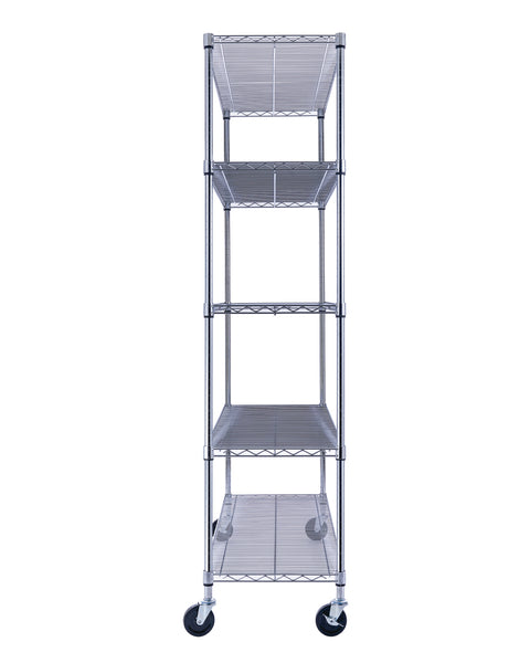 Black wire shelving with wheels. Rolling storage rack | Utility Shelving | Wire Rack with wheels | NSF Certified