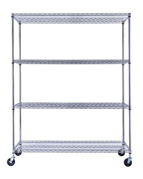 industrial-grade wire rack shelving 60x18x72 with wheels
