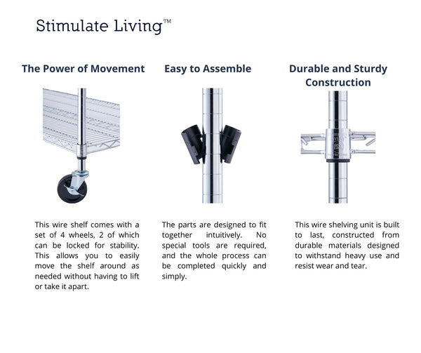 mobile wire shelving on wheels accesories for flexible placement