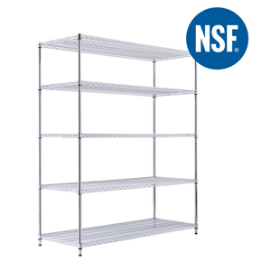 NSF Certified wire shelving rack on leveling feet