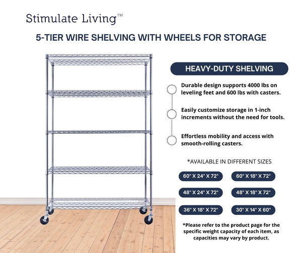 durable wire storage rack for organizing heavy items